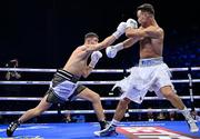25 November 2023; Danny Ball, left, and Paddy Donovan during their WBA Continental welterweight bout at the 3Arena in Dublin. Photo by Stephen McCarthy/Sportsfile