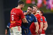 25 November 2023; Jack Conan of Leinster and Tom Ahern of Munster tussle during the United Rugby Championship match between Leinster and Munster at the Aviva Stadium in Dublin. Photo by David Fitzgerald/Sportsfile