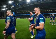 25 November 2023; Scott Penny of Leinster after his side's victory in the United Rugby Championship match between Leinster and Munster at the Aviva Stadium in Dublin. Photo by Harry Murphy/Sportsfile