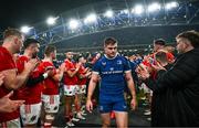 25 November 2023; Leinster co-captain Garry Ringrose after his side's victory in the United Rugby Championship match between Leinster and Munster at the Aviva Stadium in Dublin. Photo by Harry Murphy/Sportsfile