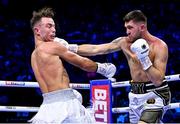 25 November 2023; Danny Ball, right, and Paddy Donovan during their WBA Continental welterweight bout at the 3Arena in Dublin. Photo by Stephen McCarthy/Sportsfile