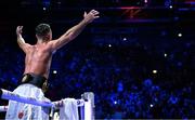 25 November 2023; Paddy Donovan celebrates defeating Danny Ball during their WBA Continental welterweight bout at the 3Arena in Dublin. Photo by Stephen McCarthy/Sportsfile
