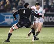 25 November 2023; Jacob Stockdale of Ulster in action against Greg Peterson of Glasgow Warriors during the United Rugby Championship match between Glasgow Warriors and Ulster at Scotstoun Stadium in Glasgow, Scotland. Photo by Paul Devlin/Sportsfile