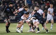 25 November 2023; Jacob Stockdale of Ulster attempts to break through the Glasgow Warriors defence during the United Rugby Championship match between Glasgow Warriors and Ulster at Scotstoun Stadium in Glasgow, Scotland. Photo by Paul Devlin/Sportsfile
