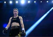 25 November 2023; Katie Taylor before her undisputed super lightweight championship fight with Chantelle Cameron at the 3Arena in Dublin. Photo by Stephen McCarthy/Sportsfile