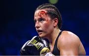 25 November 2023; Chantelle Cameron during her undisputed super lightweight championship fight with Katie Taylor at the 3Arena in Dublin. Photo by Stephen McCarthy/Sportsfile
