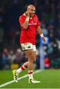 25 November 2023; Simon Zebo of Munster during the United Rugby Championship match between Leinster and Munster at the Aviva Stadium in Dublin. Photo by Tyler Miller/Sportsfile