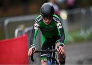 26 November 2023; Michael Collins of Ireland during the Mens Junior race during Round 5 of the UCI Cyclocross World Cup at the Sport Ireland Campus in Dublin. Photo by David Fitzgerald/Sportsfile