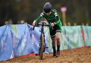 26 November 2023; Michael Collins of Ireland during the Mens Junior race during Round 5 of the UCI Cyclocross World Cup at the Sport Ireland Campus in Dublin. Photo by David Fitzgerald/Sportsfile