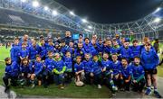 25 November 2023; Gorey players with Leinster players Liam Turner, John McKee and Brian Deeny before the Bank of Ireland Half-Time Minis at the United Rugby Championship match between Leinster and Munster at the Aviva Stadium in Dublin. Photo by David Fitzgerald/Sportsfile