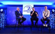 25 November 2023; In attendance during a Q and A are from left, Bernard Jackman, Brian O'Driscoll and Jonathan Sexton before the United Rugby Championship match between Leinster and Munster at the Aviva Stadium in Dublin. Photo by Sam Barnes/Sportsfile