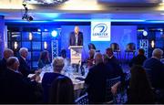 25 November 2023; Bernard Jackman speaking before a Q and A with Jonathan Sexton and Brian O'Driscoll ahead of the United Rugby Championship match between Leinster and Munster at the Aviva Stadium in Dublin. Photo by Sam Barnes/Sportsfile