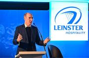 25 November 2023; Leinster Rugby Chief Executive Officer Shane Nolan speaking before a Q and A with Jonathan Sexton and Brian O'Driscoll ahead of the United Rugby Championship match between Leinster and Munster at the Aviva Stadium in Dublin. Photo by Sam Barnes/Sportsfile