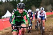 26 November 2023; Aliyah Rafferty of Ireland during the Womens Junior race during Round 5 of the UCI Cyclocross World Cup at the Sport Ireland Campus in Dublin. Photo by David Fitzgerald/Sportsfile