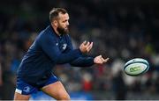 25 November 2023; Jamison Gibson-Park of Leinster warms up before the United Rugby Championship match between Leinster and Munster at the Aviva Stadium in Dublin. Photo by Sam Barnes/Sportsfile