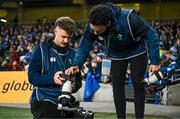 25 November 2023; Leinster videographers Tom O'Sullivan and Bernardo Santos during the United Rugby Championship match between Leinster and Munster at the Aviva Stadium in Dublin. Photo by Harry Murphy/Sportsfile