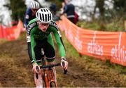 26 November 2023; Travis Harkness of Ireland during the Mens Under-23 race during Round 5 of the UCI Cyclocross World Cup at the Sport Ireland Campus in Dublin. Photo by David Fitzgerald/Sportsfile