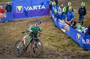 26 November 2023; Tadhg Killeen of Ireland during the Mens Under-23 race during Round 5 of the UCI Cyclocross World Cup at the Sport Ireland Campus in Dublin. Photo by David Fitzgerald/Sportsfile