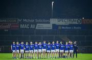 25 November 2023; Naomh Conaill players stand for Amhrán na bhFiann before the AIB Ulster GAA Football Senior Club Championship semi-final match between Glen, Derry, and Naomh Conaill, Donegal, at Healy Park in Omagh, Tyrone. Photo by Ben McShane/Sportsfile
