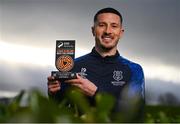 27 November 2023; Ronan Coughlan of Waterford with his SSE Airtricity / SWI Player of the Month Award for November 2023 at the FAI Headquarters in Abbotstown, Dublin. Photo by Ben McShane/Sportsfile