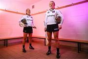 28 November 2023; AIB ambassadors and camogie players, Ciara Phelan of Dicksboro, Kilkenny, and Roisin McCormick of Loughgiel Shamrocks, Antrim, pictured ahead of this weekend’s AIB Camogie All-Ireland Club Championship semi-finals and for the release of the first full episode of ‘Meet #TheToughest’, a new content series from AIB that will showcase some of the final stages of this year’s AIB Camogie All-Ireland Club Championships, through footage captured by cameras worn by players for the first time in Gaelic Games. You can view the first episode of ‘Meet #TheToughest’ here: https://www.youtube.com/watch?v=bz0vKEzaWEE. Photo by Harry Murphy/Sportsfile