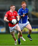 26 November 2023; Seán O’Donnell of Trillick in action against Ryan O'Toole of Scotstown during the AIB Ulster GAA Football Senior Club Championship semi-final match between Scotstown, Monaghan, and Trillick, Tyrone, at BOX-IT Athletic Grounds in Armagh. Photo by Ramsey Cardy/Sportsfile