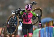 26 November 2023; Emily Shields of USA during the Elite Womens race during Round 5 of the UCI Cyclocross World Cup at the Sport Ireland Campus in Dublin. Photo by David Fitzgerald/Sportsfile