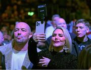 25 November 2023; Erin McGregor and Terry Kavanagh in attendance for the undisputed super lightweight championship fight between Chantelle Cameron and Katie Taylor at the 3Arena in Dublin. Photo by Stephen McCarthy/Sportsfile