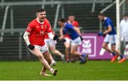 26 November 2023; Lee Brennan of Trillick celebrates after kicking a late point during the AIB Ulster GAA Football Senior Club Championship semi-final match between Scotstown, Monaghan, and Trillick, Tyrone, at BOX-IT Athletic Grounds in Armagh. Photo by Ramsey Cardy/Sportsfile