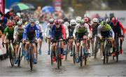 26 November 2023; A general view of the start line during the Elite Mens race during Round 5 of the UCI Cyclocross World Cup at the Sport Ireland Campus in Dublin. Photo by David Fitzgerald/Sportsfile