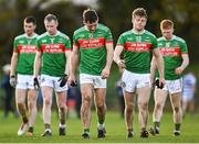 26 November 2023; James Power of Rathgormack, centre, leaves the pitch with team-mates after the AIB Munster GAA Football Senior Club Championship semi-final match between Rathgormack, Waterford, and Castlehaven, Cork, at Fraher Field in Dungarvan, Waterford. Photo by Eóin Noonan/Sportsfile