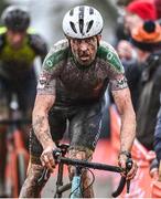 26 November 2023; Ronan O'Flynn of Ireland during the Elite Mens race during Round 5 of the UCI Cyclocross World Cup at the Sport Ireland Campus in Dublin. Photo by David Fitzgerald/Sportsfile