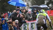 26 November 2023; Spectators watch on during the Elite Mens race during Round 5 of the UCI Cyclocross World Cup at the Sport Ireland Campus in Dublin. Photo by David Fitzgerald/Sportsfile