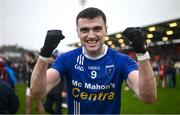 26 November 2023; Michael McCarville of Scotstown celebrates after the AIB Ulster GAA Football Senior Club Championship semi-final match between Scotstown, Monaghan, and Trillick, Tyrone, at BOX-IT Athletic Grounds in Armagh. Photo by Ramsey Cardy/Sportsfile