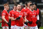 26 November 2023; Trillick players Stephen O'Donnell, 2, and Lee Brennan dejected after the AIB Ulster GAA Football Senior Club Championship semi-final match between Scotstown, Monaghan, and Trillick, Tyrone, at BOX-IT Athletic Grounds in Armagh. Photo by Ramsey Cardy/Sportsfile