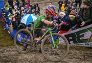 26 November 2023; Loris Rouiller of Switzerland during the Elite Mens race during Round 5 of the UCI Cyclocross World Cup at the Sport Ireland Campus in Dublin. Photo by David Fitzgerald/Sportsfile