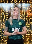 27 November 2023; Denise O'Sullivan poses for a portrait during a Republic of Ireland women media conference at their team hotel in Castleknock, Dublin. Photo by Stephen McCarthy/Sportsfile
