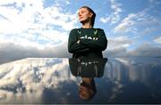 27 November 2023; Caitlin Hayes poses for a portrait during a Republic of Ireland women media conference at their team hotel in Castleknock, Dublin. Photo by Stephen McCarthy/Sportsfile