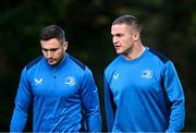 27 November 2023; Jordan Larmour and Scott Penny during a Leinster Rugby squad training at UCD in Dublin. Photo by Harry Murphy/Sportsfile