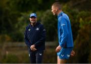 27 November 2023; Senior coach Jacques Nienaber and Sam Prendergast during a Leinster Rugby squad training at UCD in Dublin. Photo by Harry Murphy/Sportsfile