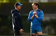 27 November 2023; Head coach Leo Cullen and Ryan Baird during a Leinster Rugby squad training at UCD in Dublin. Photo by Harry Murphy/Sportsfile