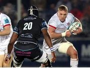 25 November 2023; Kieran Treadwell of Ulster in action against Sintu Manjezi, 20, of Glasgow Warrios during the United Rugby Championship match between Glasgow Warriors and Ulster at Scotstoun Stadium in Glasgow, Scotland. Photo by John Dickson/Sportsfile