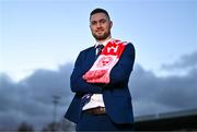 28 November 2023; Newly appointed Shelbourne FC Women's manager Eoin Wearen poses for a portrait at Tolka Park in Dublin. Photo by Ben McShane/Sportsfile