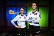 28 November 2023; AIB ambassadors and camogie players, Niamh O'Callaghan of Sarsfields, Cork, and Maria Cooney of Sarsfields, Galway, pictured ahead of this weekend’s AIB Camogie All-Ireland Club Championship semi-finals and for the release of the first full episode of ‘Meet #TheToughest’, a new content series from AIB that will showcase some of the final stages of this year’s AIB Camogie All-Ireland Club Championships, through footage captured by cameras worn by players for the first time in Gaelic Games. You can view the first episode of ‘Meet #TheToughest’ here: https://www.youtube.com/watch?v=bz0vKEzaWEE. Photo by Sam Barnes/Sportsfile