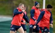 28 November 2023; Craig Casey, left, during Munster rugby squad training at University of Limerick in Limerick. Photo by Sam Barnes/Sportsfile