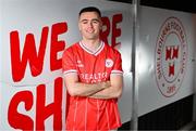 29 November 2023; Shelbourne FC new signing Dean Williams poses for a portrait at Tolka Park in Dublin. Photo by Tyler Miller/Sportsfile