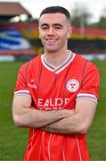 29 November 2023; Shelbourne FC new signing Dean Williams poses for a portrait at Tolka Park in Dublin. Photo by Tyler Miller/Sportsfile