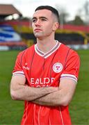 29 November 2023; Shelbourne FC new signing Dean Williams poses for a portrait at Tolka Park in Dublin. Photo by Tyler Miller/Sportsfile