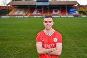 29 November 2023; Shelbourne FC new signing Dean Williams poses for a portrait at Tolka Park in Dublin. Photo by Tyler Miller/Sportsfile