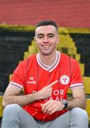 29 November 2023; Shelbourne FC new signing Dean Williams poses for a portrait at Tolka Park in Dublin. Photo by Tyler Miller/Sportsfile
